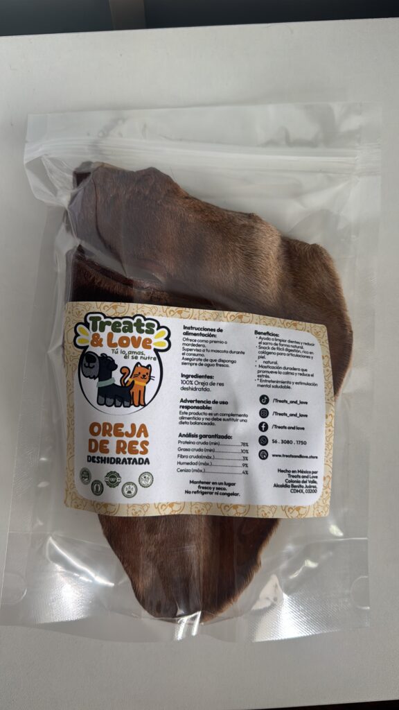 Orejas de Res Deshidratadas: Colágeno Natural y Masticable Seguro